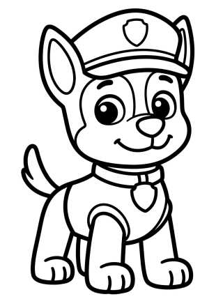 Desenho de Chase el Perro Policía Tierno para colorir e imprimir grátis