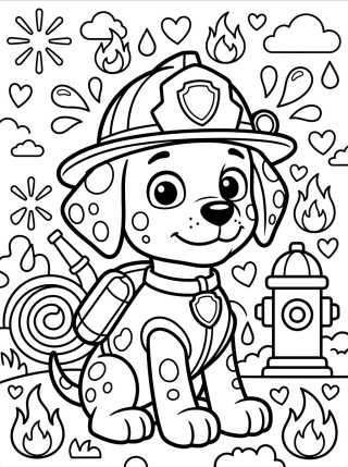 Desenho de Marshall el Bombero Tierno para colorir e imprimir grátis
