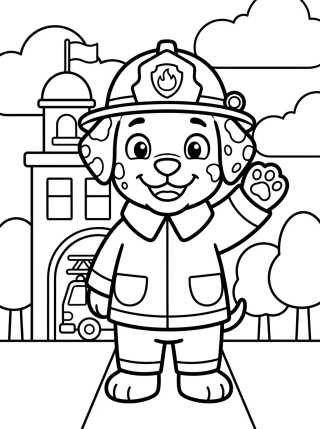 Desenho de Marshall el Dálmata Bombero para colorir e imprimir grátis