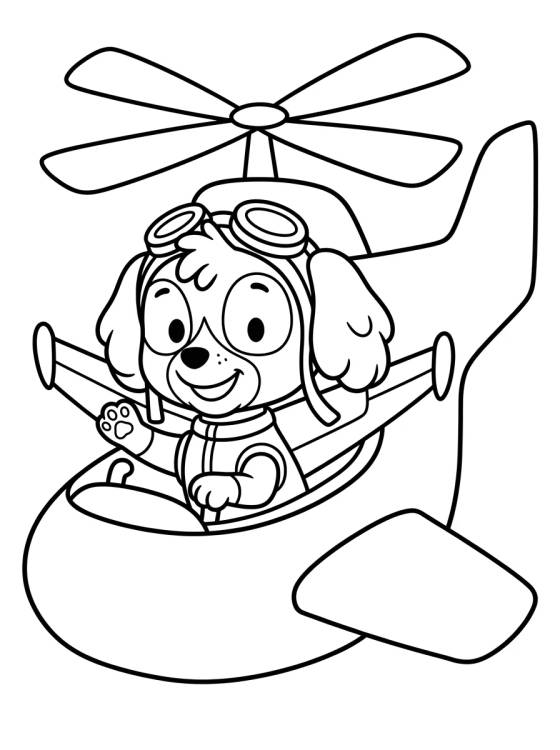 Desenho de Skye Volando en Helicóptero para colorir e imprimir grátis