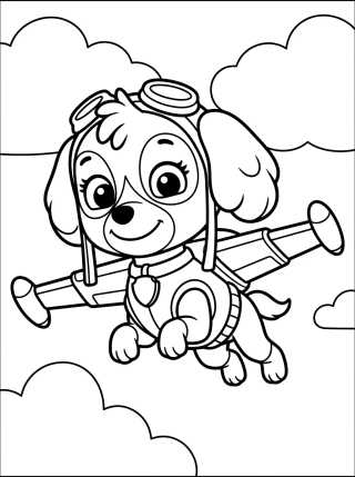 Desenho de Skye Volando en Helicóptero para colorir e imprimir grátis