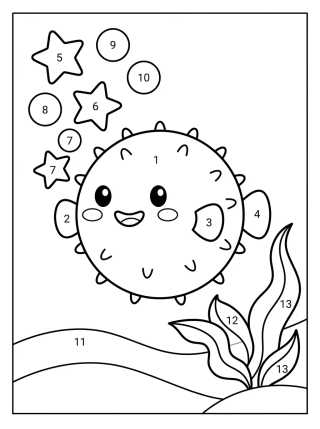 Desenho de Pez Globo Tierno Kawaii para colorir e imprimir grátis