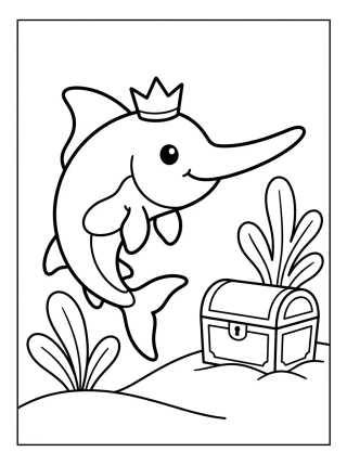Desenho de Pez Espada Aventurero para colorir e imprimir grátis
