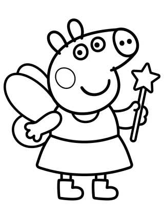 Desenho de Peppa Pig Hada Mágica para colorir e imprimir grátis