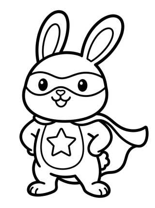 Desenho de Conejita Súper Heroína para colorir e imprimir grátis