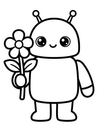 Desenho de Robotito Kawaii para colorir e imprimir grátis