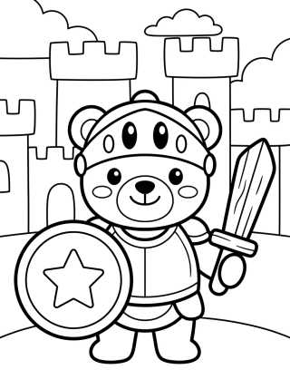 Desenho de Osito Caballero Valiente para colorir e imprimir grátis