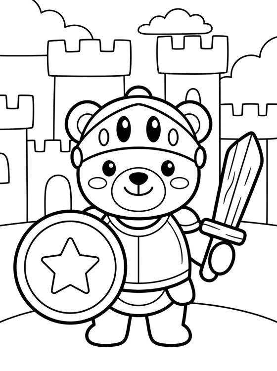 Desenho de Osito Caballero Valiente para colorir e imprimir grátis