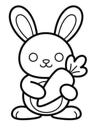 Desenho de Conejito de Mascota con Zanahoria para colorir e imprimir grátis