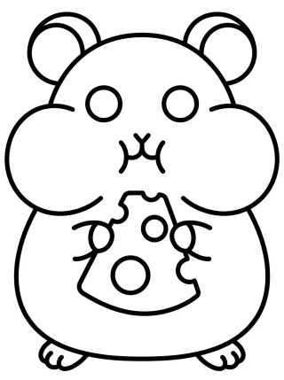 Desenho de Hámster Adorable de Mascota para colorir e imprimir grátis