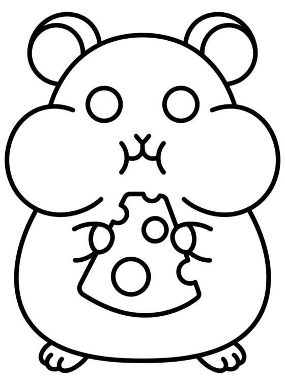 Desenho de Hámster Adorable de Mascota para colorir e imprimir grátis