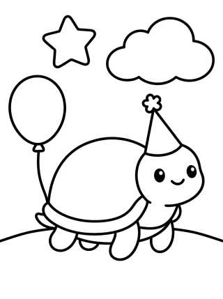 Desenho de Tortuguita de Fiesta para colorir e imprimir grátis