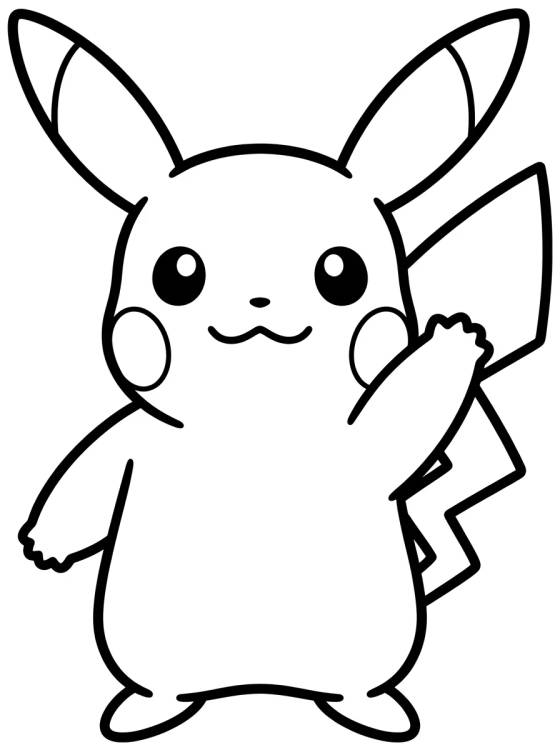 Desenho de Pikachu Tierno Saludando para colorir e imprimir grátis