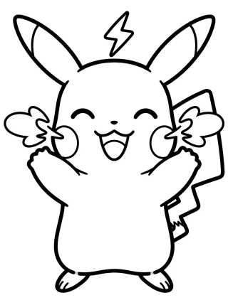 Desenho de Pikachu Lanzando Rayitos para colorir e imprimir grátis