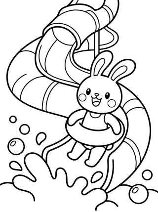 Desenho de Tobogán Divertido de la Piscina para colorir e imprimir grátis