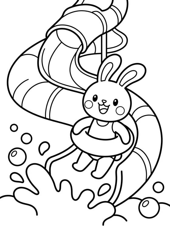 Desenho de Tobogán Divertido de la Piscina para colorir e imprimir grátis