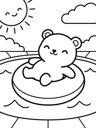 Desenho de Osito Flotando en la Piscina para colorir e imprimir grátis