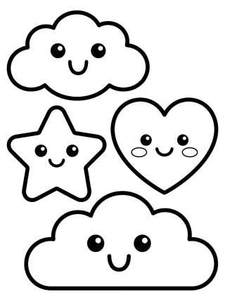 Coleção de desenhos para colorir: Agenda y Pegatinas Kawaii