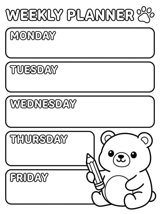 Desenho de Planeador Semanal del Osito para colorir e imprimir grátis