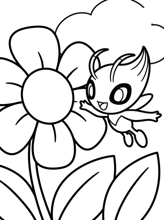 Desenho de Celebi en el Bosque para colorir e imprimir grátis