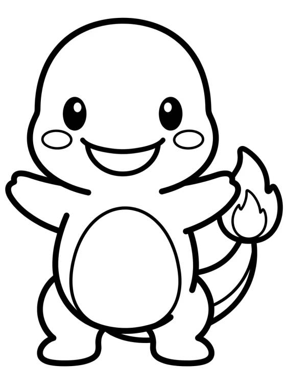 Desenho de Charmander Feliz para colorir e imprimir grátis