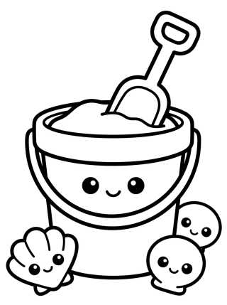 Desenho de Cubeta y Pala de Arena para colorir e imprimir grátis