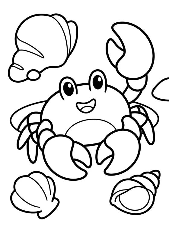 Cangrejo Feliz en la Arena para colorir Desenho de Cangrejo Feliz en la Arena para colorir e imprimir grátis