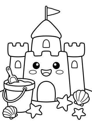 Desenho de Castillo de Arena Tierno para colorir e imprimir grátis