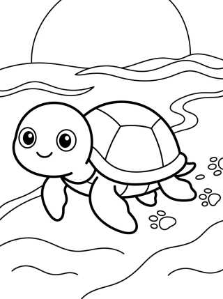 Desenho de Tortuguita Caminando en la Arena para colorir e imprimir grátis