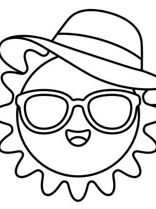 Desenho de Solcito Tierno con Lentes de Sol para colorir e imprimir grátis