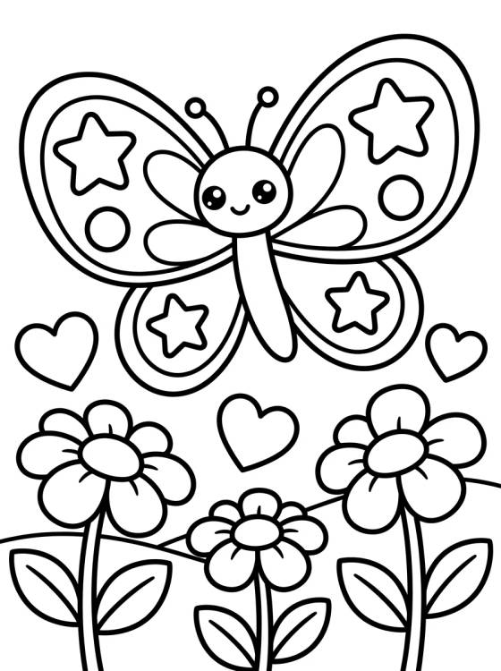 Desenho de Mariposa volando en el Jardín para colorir e imprimir grátis