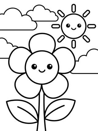 Desenho de Flor Tierna Sonriente para colorir e imprimir grátis