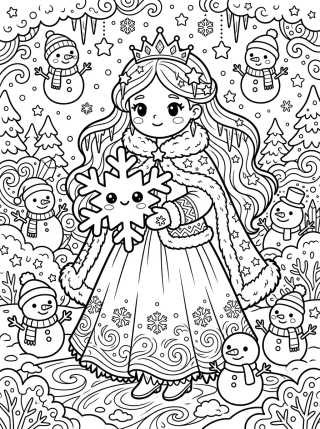 Desenho de Princesa del Hielo Encantada para colorir e imprimir grátis