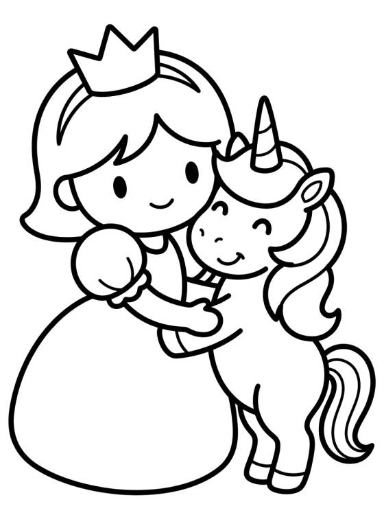 Desenho de Princesa Unicornio Mágica para colorir e imprimir grátis