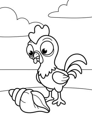 Desenho de Hei Hei Confundido con una Concha para colorir e imprimir grátis