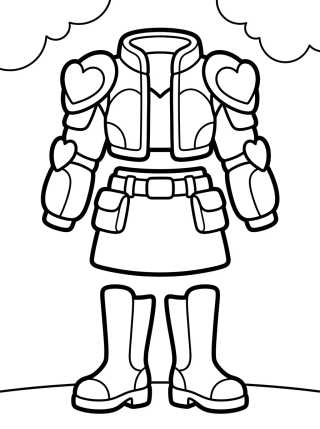 Desenho de Armadura Kawaii con Botas Modernas para colorir e imprimir grátis