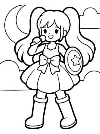 Desenho de Vestido de Combate y Botas Altas para colorir e imprimir grátis