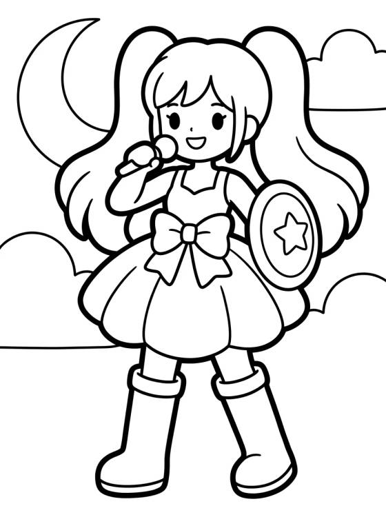 Desenho de Vestido de Combate y Botas Altas para colorir e imprimir grátis