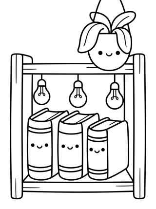 Desenho de Estante de Libros Mágico para colorir e imprimir grátis