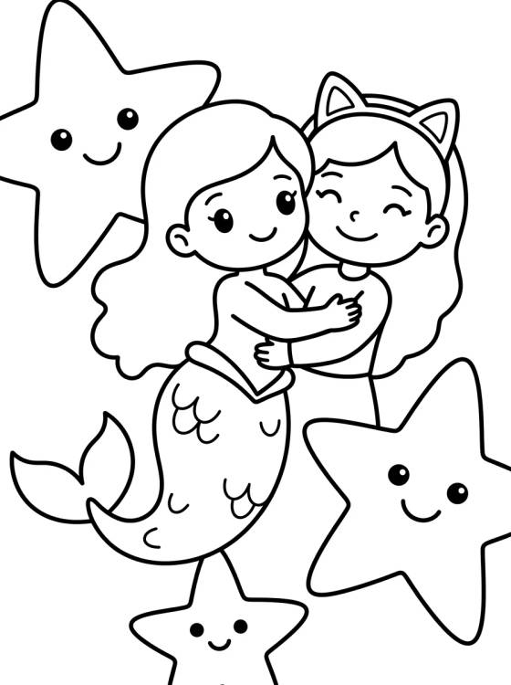 Desenho de Siregata y Gabby Amigas para colorir e imprimir grátis