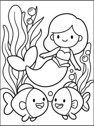 Desenho de Siregata Nadando con Amigos Pececitos para colorir e imprimir grátis