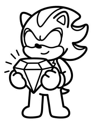 Desenho de Shadow con la Esmeralda del Caos para colorir e imprimir grátis