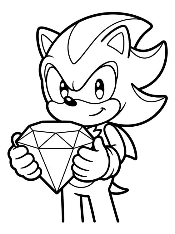 Desenho de Shadow con Esmeralda del Caos para colorir e imprimir grátis