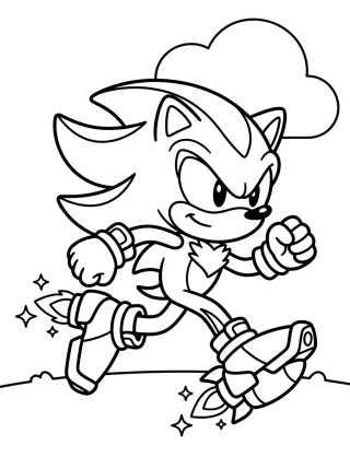 Desenho de Shadow Corriendo con Tenis Propulsores para colorir e imprimir grátis