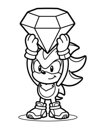 Desenho de Shadow Sosteniendo la Esmeralda del Caos para colorir e imprimir grátis