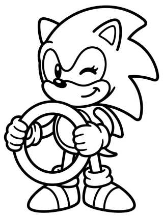 Desenho de Sonic con Anillo Dorado para colorir e imprimir grátis