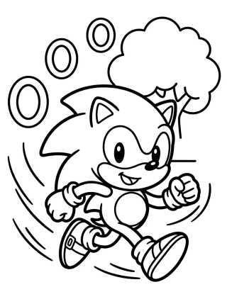 Desenho de Sonic Corriendo Tierno para colorir e imprimir grátis