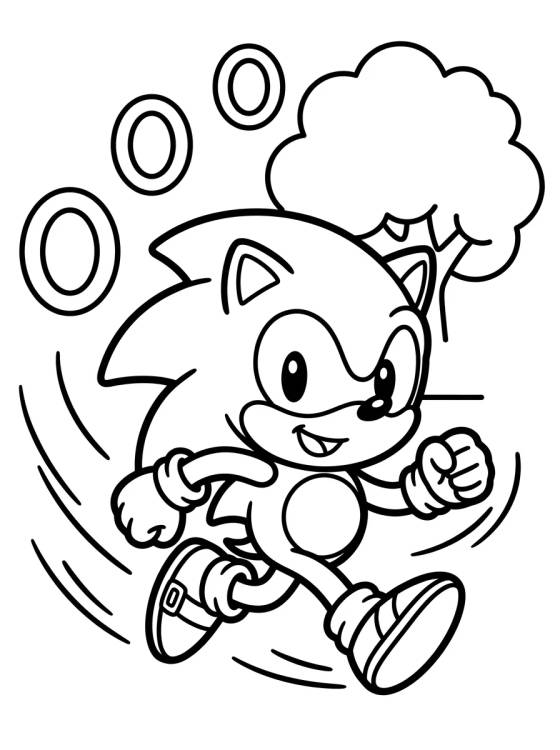 Desenho de Sonic Corriendo Tierno para colorir e imprimir grátis