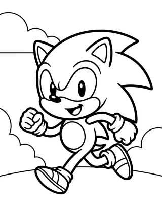 Desenho de Sonic Corriendo Súper Tierno para colorir e imprimir grátis