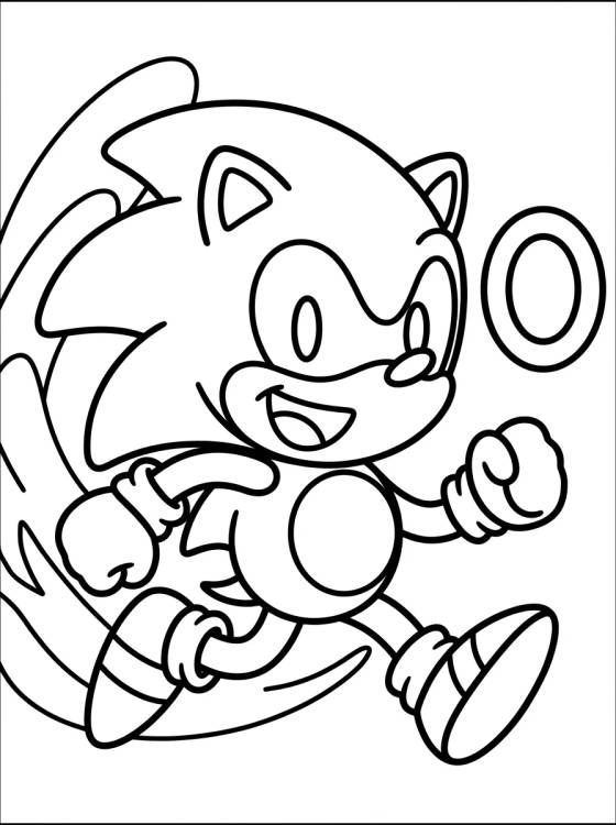 Desenho de Sonic Corriendo Super Rápido para colorir e imprimir grátis